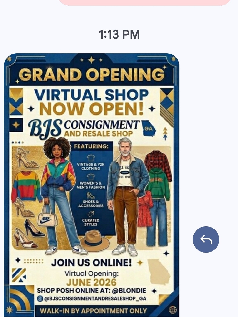 Grand Opening Poster - Navy & Gold